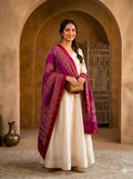 3 peace simple raw silk maxi and Capri with heavy embroidery and sequence work on duppata.
