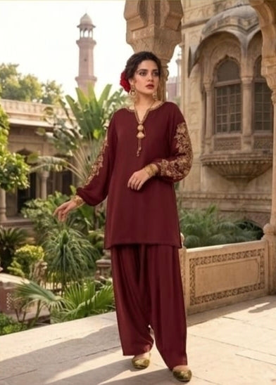 2 peace valvet dress