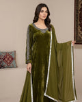 Valvet long shirt with embroidery. valvet trouser and net duppta .