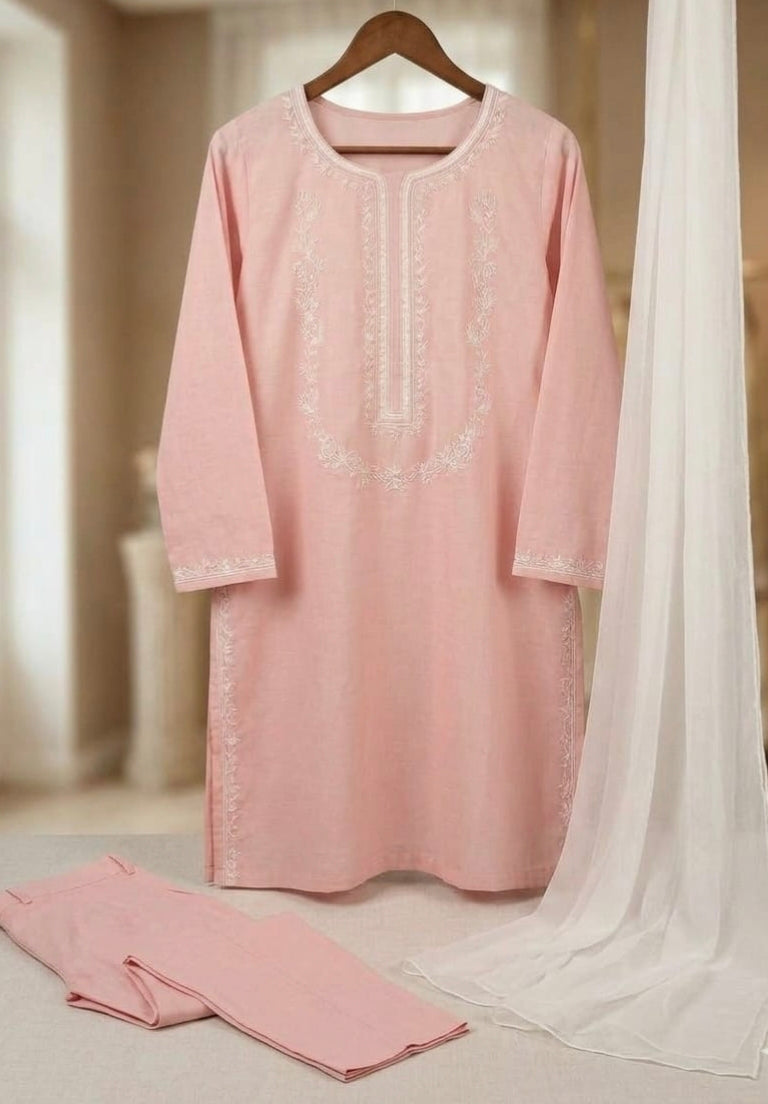 3 peace china cotton dress with elegance embroidery.