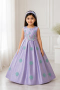Baby girls silk barbie froq with embroidery