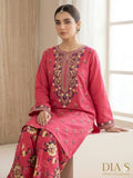 3 peace lelen dress with heavy embroidery shirt and printed shalwar.